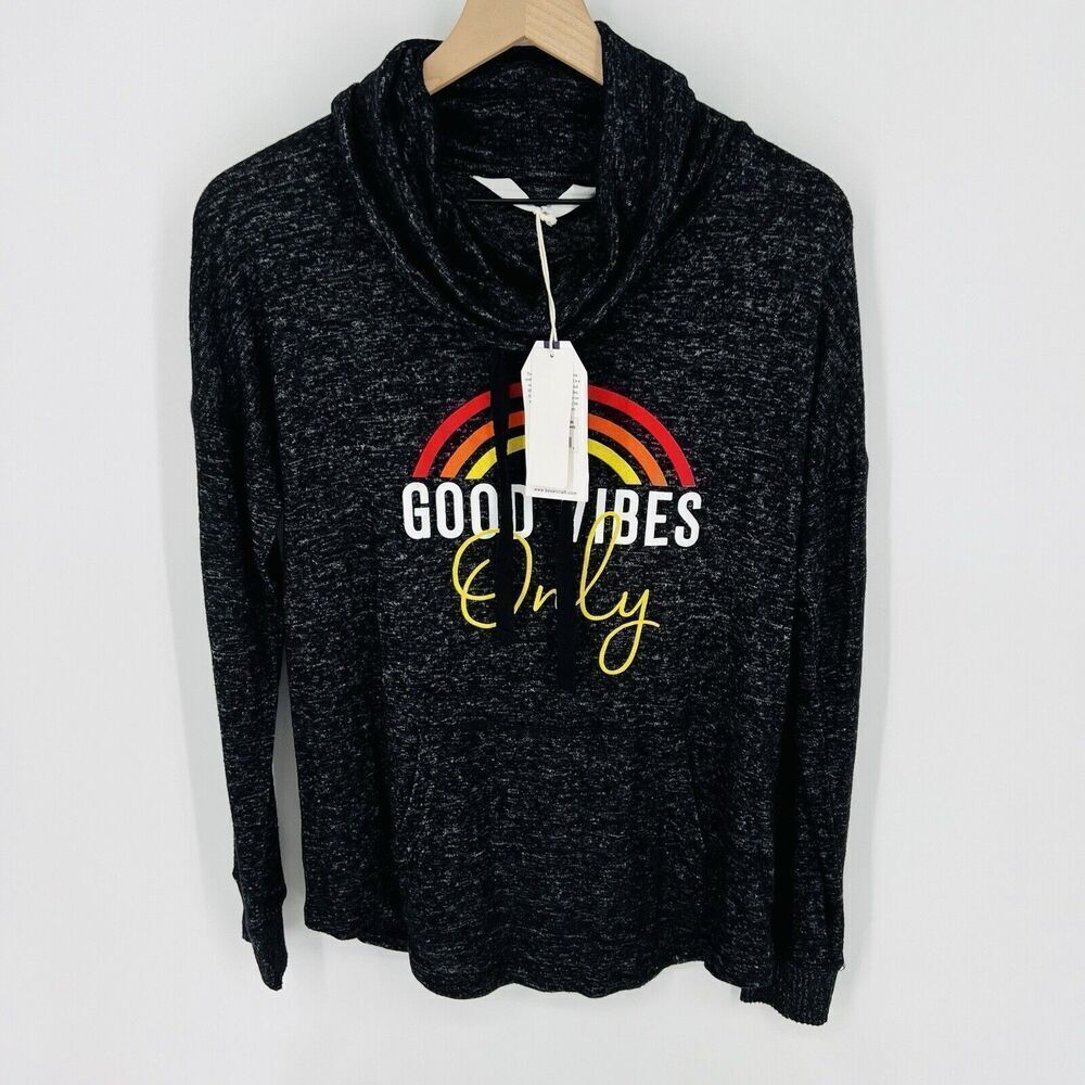Boxercraft Good Vibes Only Black Hoodie Size Small NWT